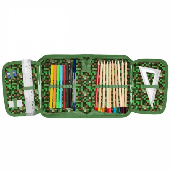 PIKSELE PIÓRNIK MINECRAFT Z WYPOSAŻENIEM SZKOLNY DLA CHŁOPAKA GAMER GAMING