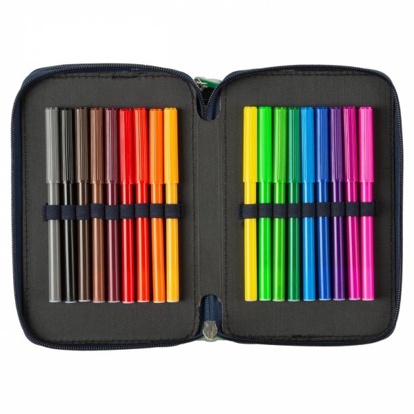 DINOZAURY PIÓRNIK SZKOLNY 3-KOMOROWY Z WYPOSAŻENIEM DINO DLA CHŁOPAKÓW