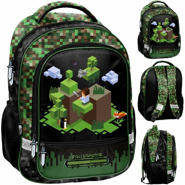 PLECAK MINECRAFT SZKOLNY GAMING GAMER GRA GRY DO 1 KLASY DLA CHŁOPAKÓW PASO