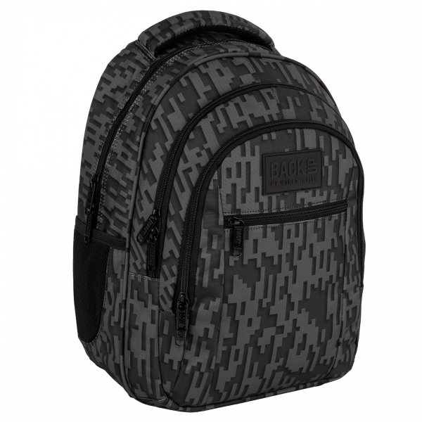 CZARNY PLECAK MŁODZIEŻOWY BACKUP SZKOLNY DERFORM 4 komorowy MODNY STEEL