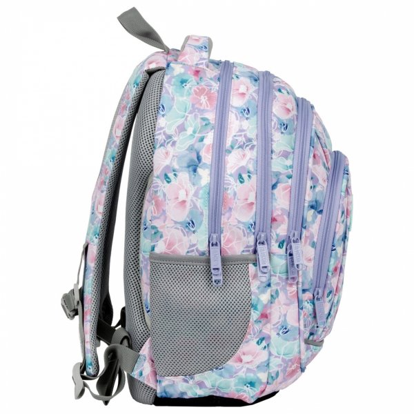 MŁODZIEŻOWY PLECAK KWIATY BACKUP DERFORM SZKOLNY DZIEWCZĘCY KOMPLET 5 ele.
