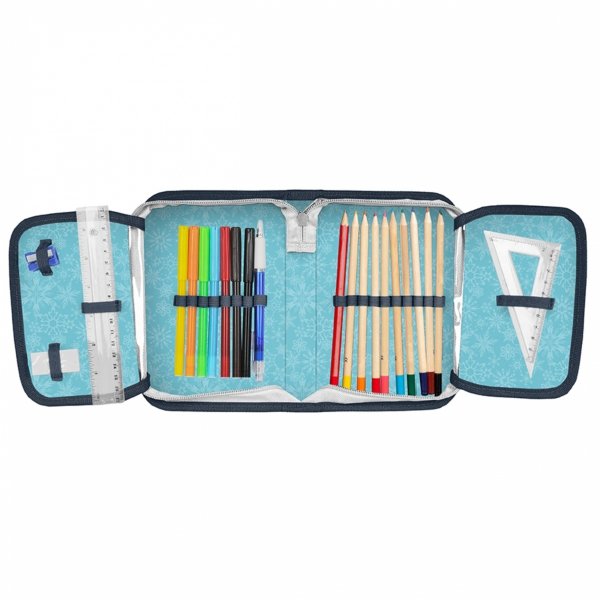 Wygodny Piórnik KRAINA LODU z Wyposażeniem do Podstawówki Dziewczęcy PASO