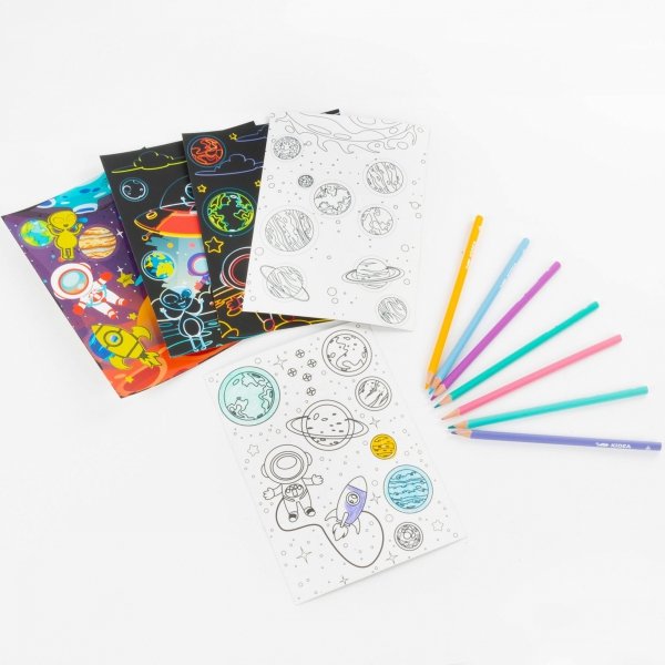 ŚWIECĄCA W CIEMNOŚCI WYDRAPYWANKA Z KOLOROWANKĄ KOSMOS KIDEA