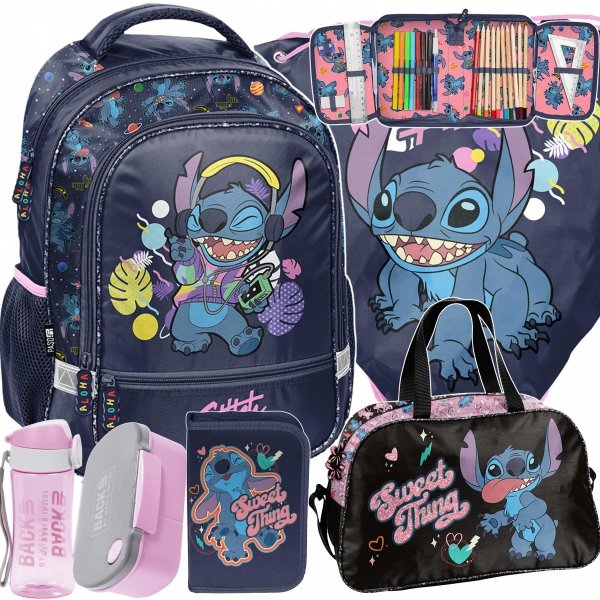 PLECAK STITCH KOMPLET 6w1 SZKOLNY DO PODSTAWÓWKI DZIEWCZĘCY DO KLAS 1-4