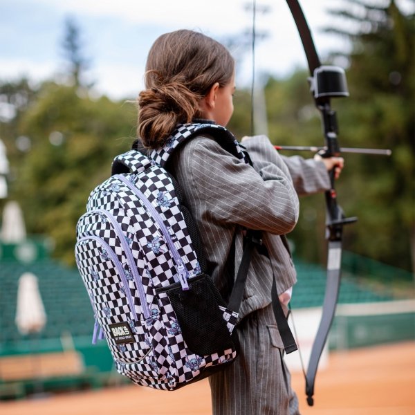 PLECAK BACKUP SZKOLNY MŁODZIEŻOWY DLA DZIEWCZYNY SZACHOWNICA FUZZ KRATA