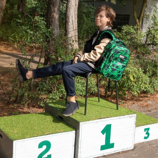 MINECRAFT PLECAK SZKOLNY MŁODZIEŻOWY BACKUP DERFORM KOMPLET 5w1 PIKSELE GRY