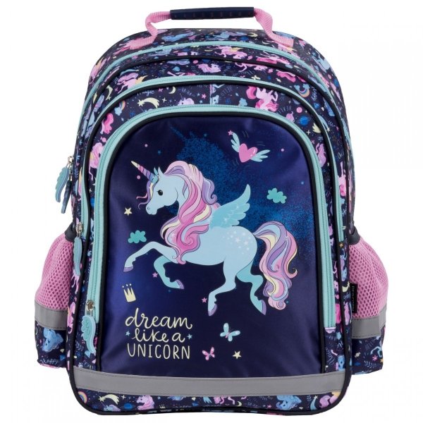 PLECAK JEDNOROŻEC SZKOLNY DO 1 KLASY KOMPLET 5w1 DZIEWCZĘCY UNICORN DERFORM