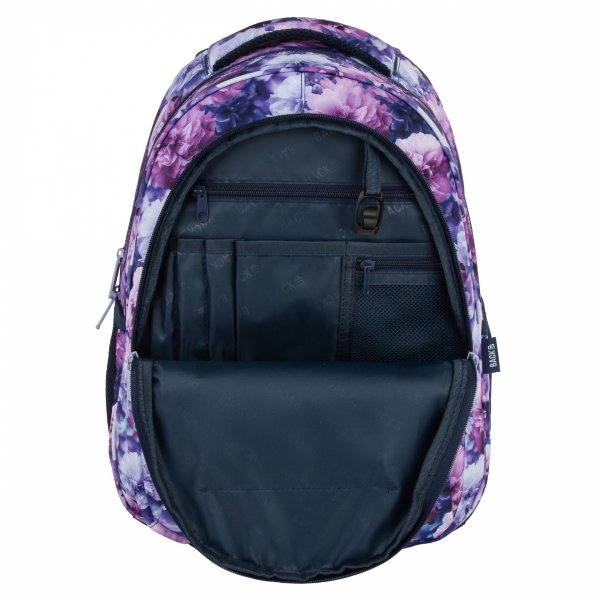 KOMPLET 5w1 PLECAK MŁODZIEŻOWY BACKUP DLA DZIEWCZYNY SZKOLNY KWIATY VIOLET