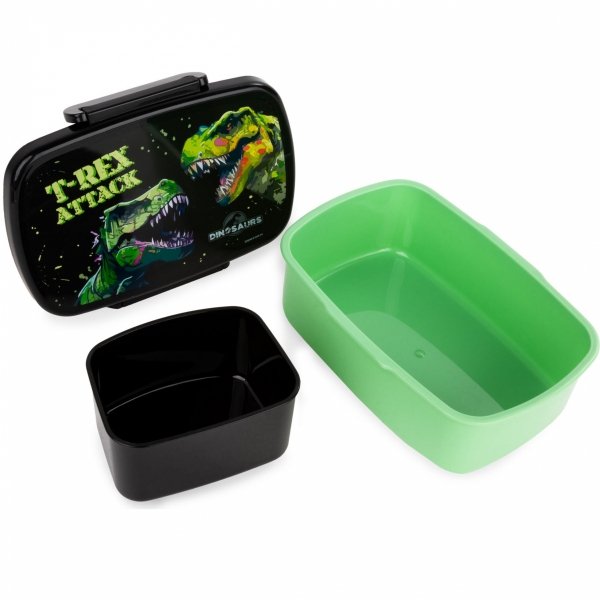 PLECAK DINOZAURY SZKOLNY DO 1 KLASY KOMPLET 5ele TORNISTER TYRANOZAUR T-REX