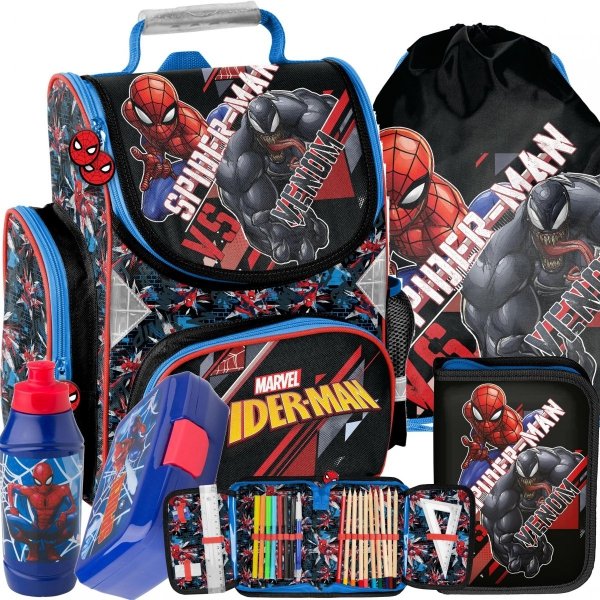 SpiderMan Venom Tornister dla Chłopaka 1 Klasa Paso [SPX-525]