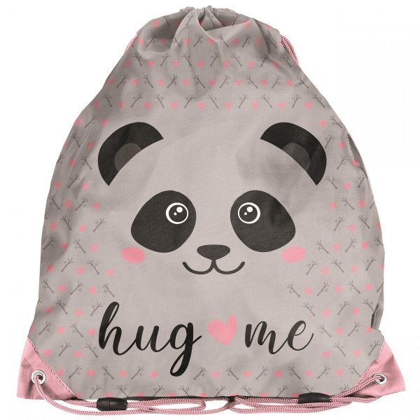 Panda Plecak Szkolny dla Dziewczynki Szary Różowy z Uszami [PP20PA-260]