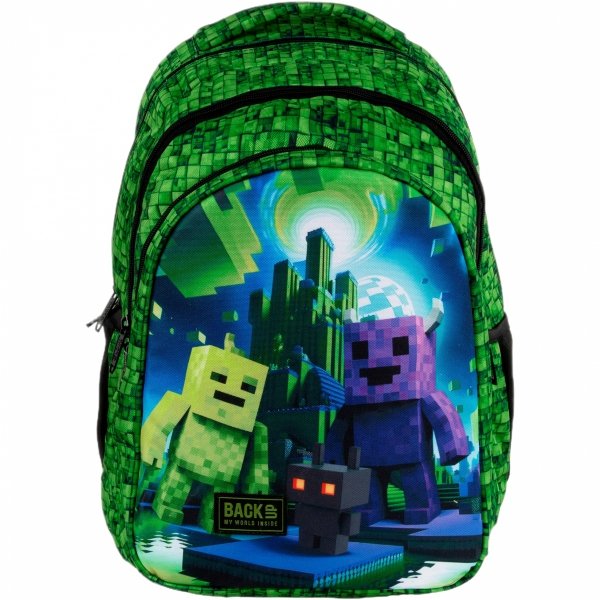 PIKSELE MINECRAFT PLECAK 3 WZORY BACKUP SZKOLNY MŁODZIEŻOWY KOMPLET 5 elem.