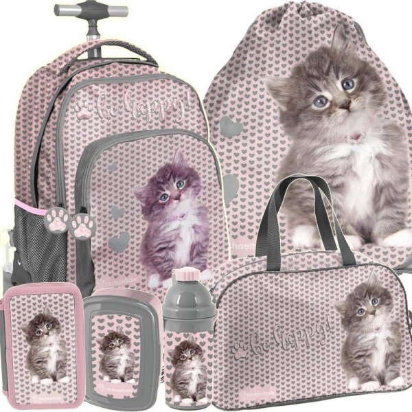 Plecak na Kółkach Szkolny Kot Kotek dla Dziewczyny [RLD-887]