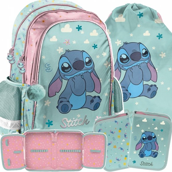 STITCH PLECAK SZKOLNY KOMPLET 3ele DZIEWCZĘCY DO PODSTAWÓWKI STICH i LILO