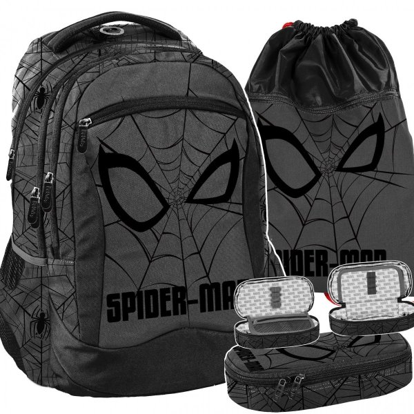Zestaw 3 ele. Marvel Zestaw Plecak Młodzieżowy Szkolny Spiderman [SP22XX-2808]