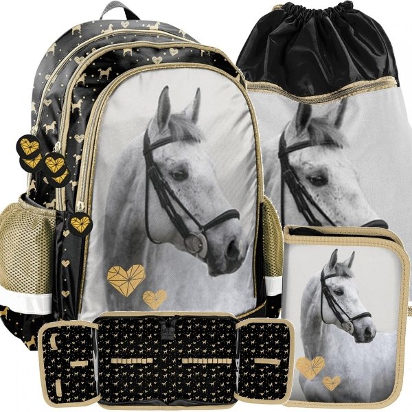 Siewek Plecak Dziewczęcy Koń Konie do Szkoły Modny Paso [PP20H-081]