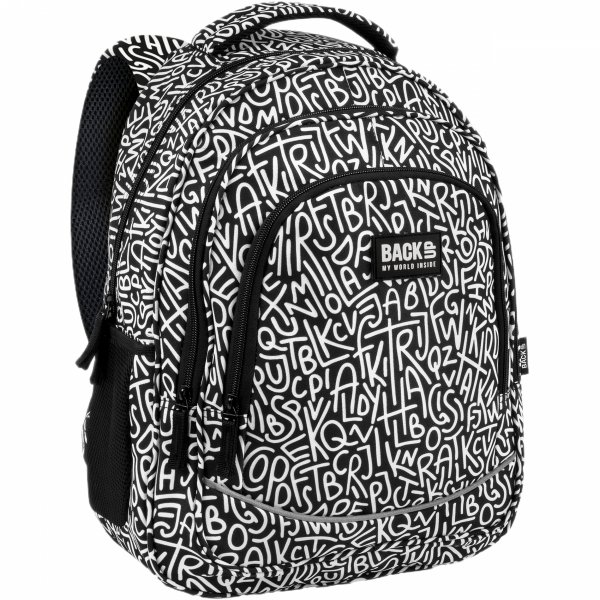 PLECAK KOMPLET 3w1 BACKUP SZKOLNY MŁODZIEŻOWY LITERY GRAFFITI 3 KOMOROWY