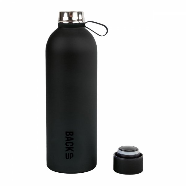BUTELKA TERMICZNA CZARNA METALOWY KUBEK TERMICZNY TERMOS BIDON 500ML BACKUP