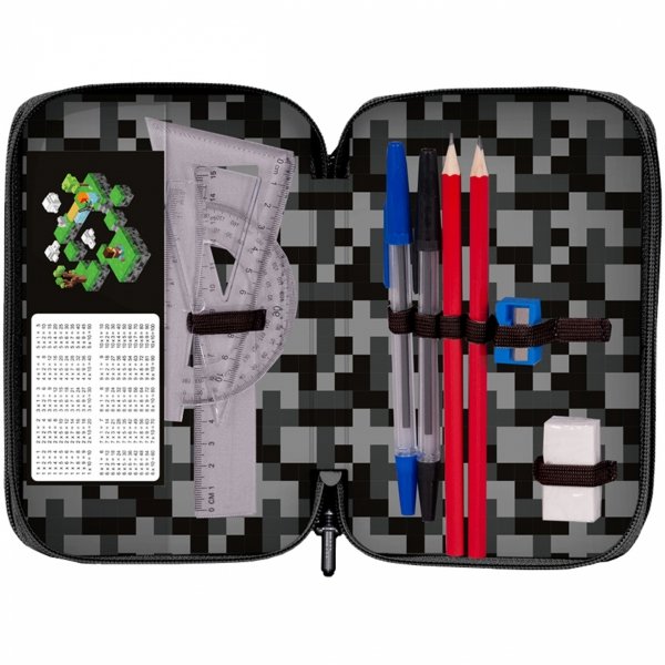 3 komor. Piórnik Minecraft z Wyposażeniem Szkolny Gaming dla Chłopaka