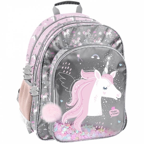 Jednorożec Plecak Szkolny do klas 1-3 Podstawówki Paso Unicorn dla Dziewczynek