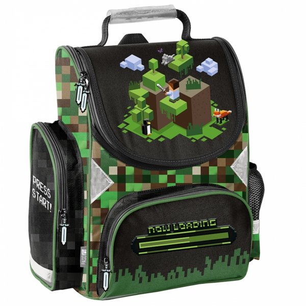 TORNISTER MINECRAFT KOMPLET 5 el GRY SZKOLNY GAMING DLA CHŁOPAKA DO 1 KLASY
