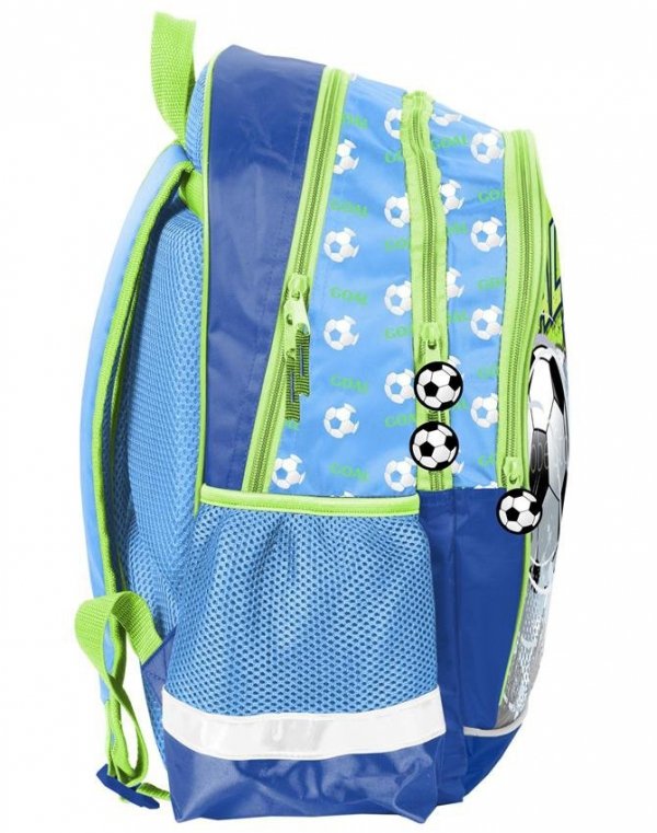 Plecak Szkolny dla Chłopaka Niebieski Zielony z Piłką Zestaw [PP19PI-081]