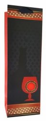Torebka ozdobna prezentowa butelka 6602D 12x35x10cm p12, mix cena za 1 szt