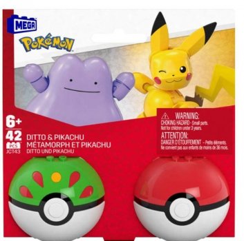 Mega Bloks Klocki MEGA Pokemon Pokeball Pikachu i Ditto 42 elementy