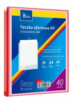 Teczka ofertowa A4 PP + 40 koszulek czerwona BT630-C40 tetis