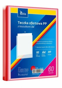 Teczka ofertowa A4 PP + 60 koszulek czerwona BT630-C60 tetis