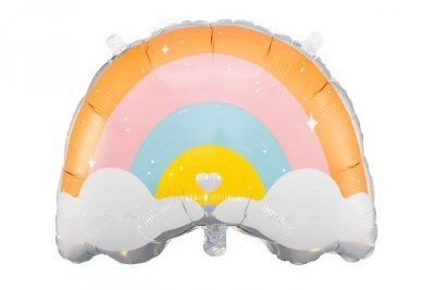 PARTYDECO Balon foliowy Tęcza 55x40cm mix 70971