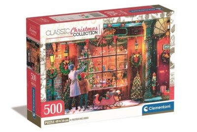 CLEMENTONI - PUZZLE CLE puzzle 500 Compact ChristmasOld Toy Shop 35567