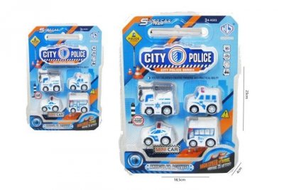 HIPO Autka policyjne 5cm 4szt H13776 49305
