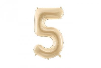 PARTYDECO Balon fol.Cyfra 5 72cm beż 35140