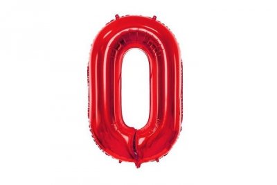 PARTYDECO Balon fol.Cyfra 0 86cm czerwony 68701