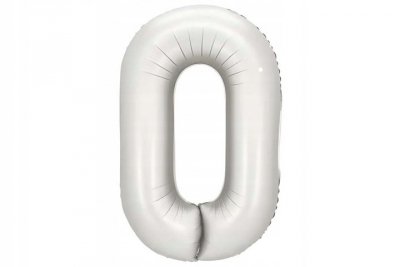 PARTYDECO Balon fol.Cyfra 0 86cm srebrny mat 82793
