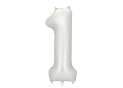 PARTYDECO Balon fol.Cyfra 1 86cm srebrny mat 82700
