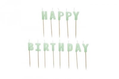 PARTYDECO Świeczki urodz.HappyBirthday 25cm j.ziel. A13 6752