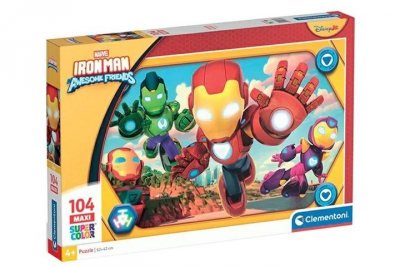 CLEMENTONI - PUZZLE CLE puzzle 104 Maxi SuperKolor IronMan_...Fr.23778