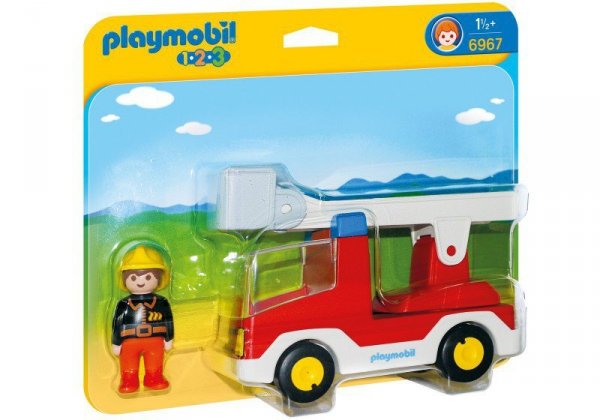 Playmobil Zestaw z figurkami 1.2.3 6967 Wóz strażacki z drabiną