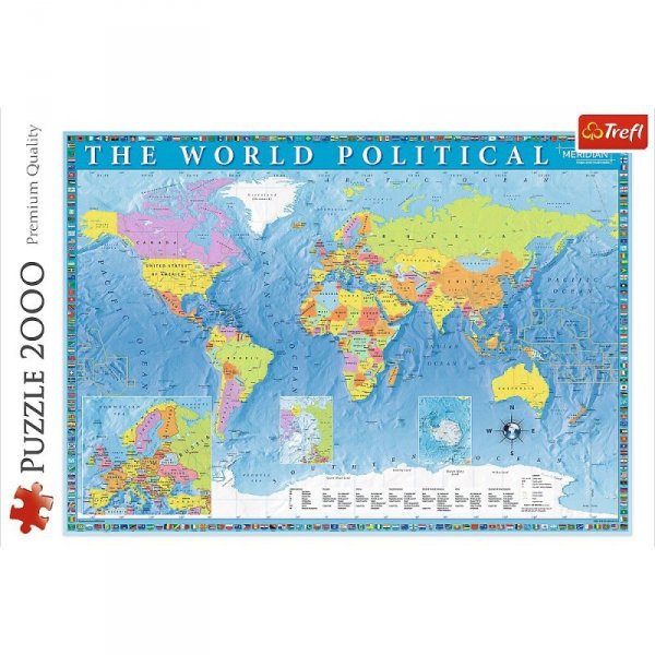 Trefl Puzzle 2000 elementów Polityczna mapa świata