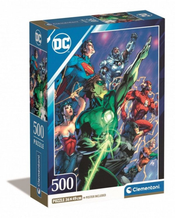 Clementoni Puzzle 500 elementów Compact DC Comics Liga Sprawiedliwych (Justice League)