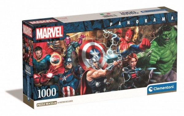 Clementoni Puzzle 1000 elementów Panorama Compact The Avengers