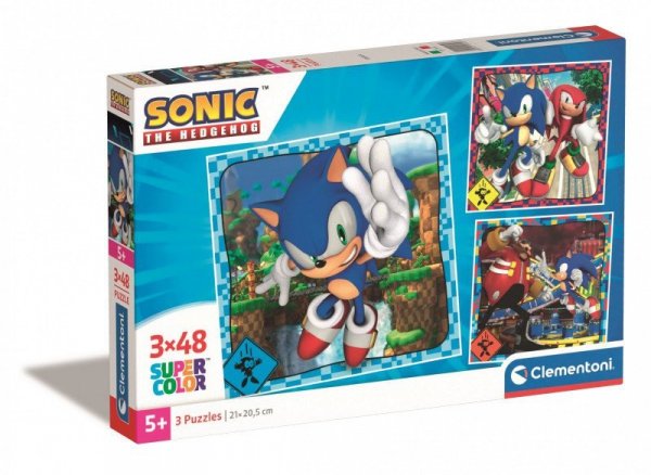 Clementoni Puzzle 3x48 elementów Sonic