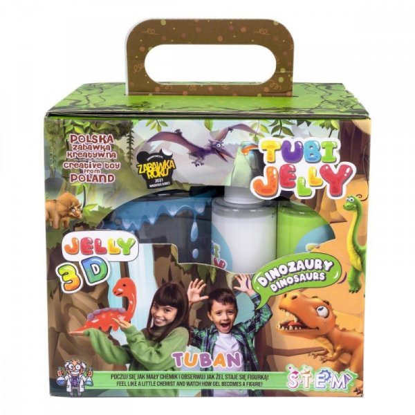 TUBAN Zestaw Tubi Jelly 6 kolorów + małe akwarium - Dinozaury