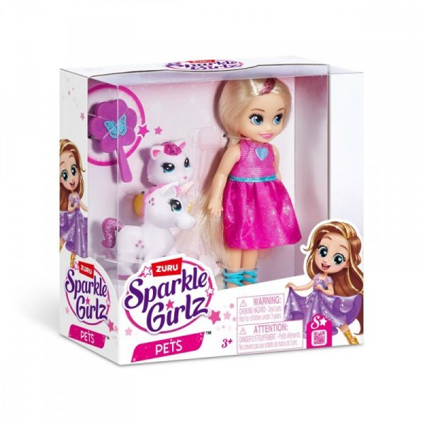 ZURU Sparkle Girlz Lalka Księżniczka 4,7 cala ze zwierzątkami