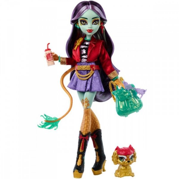 Mattel Lalka Monster High Jinafire Long ze zwierzątkiem