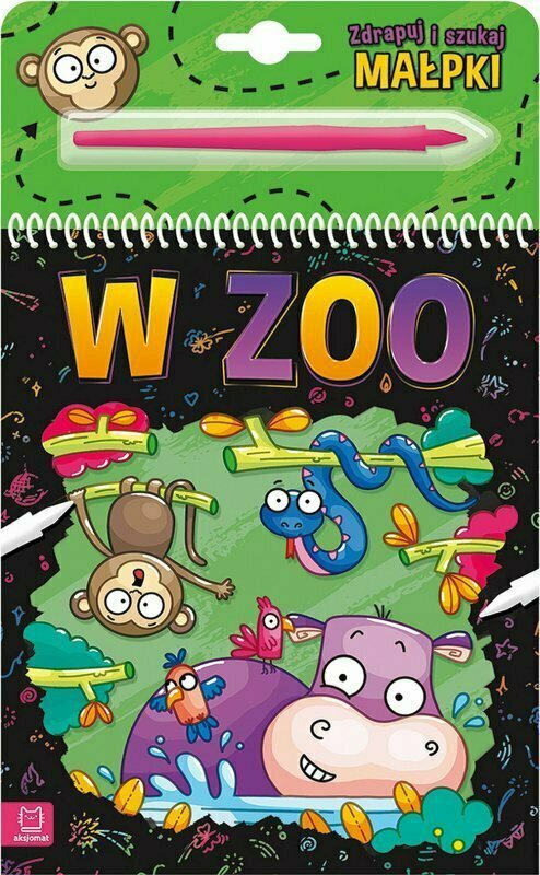 Książeczka Zdrapuj i szukaj małpki. W zoo