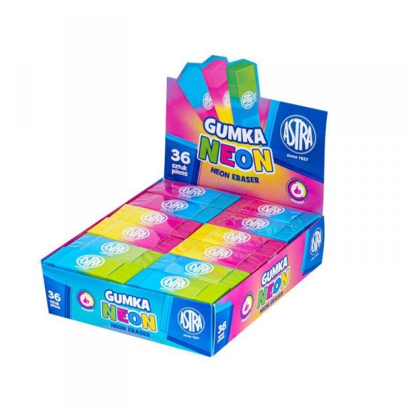 Gumka dwukolorowa neonowa ASTRA 403023004 p36, mix cena za 1 szt