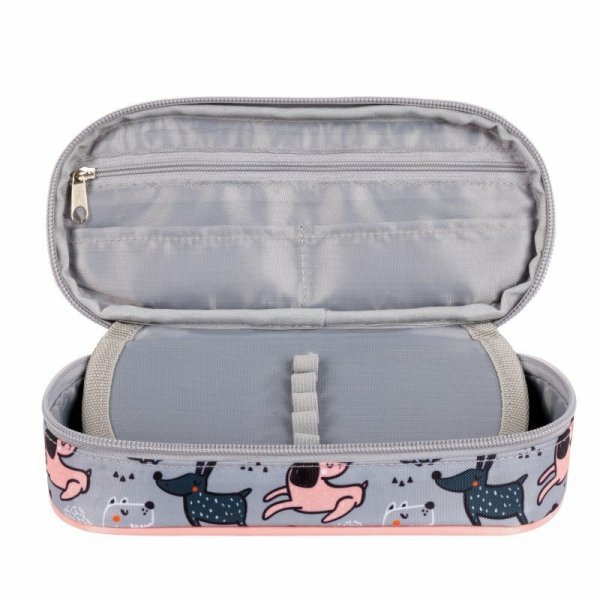 PROMO Piórnik saszetka usztywniona z wewnętrzną klapką ST.RIGHT PCL-01 My Little Friend Grey